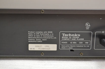 Technics SL-PG300 Single CD Player * Fully Serviced * New Belts