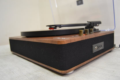 LP&NO.1 Record Player Bluetooth Turntable with Built-in Speakers and USB Play&Recording