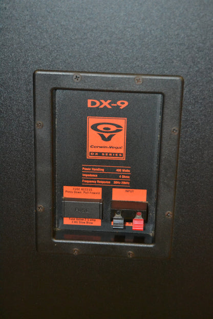 Cerwin Vega DX-9 Floor Standing Speakers * Please Note Woofer Repair * LOCAL SALE Only *