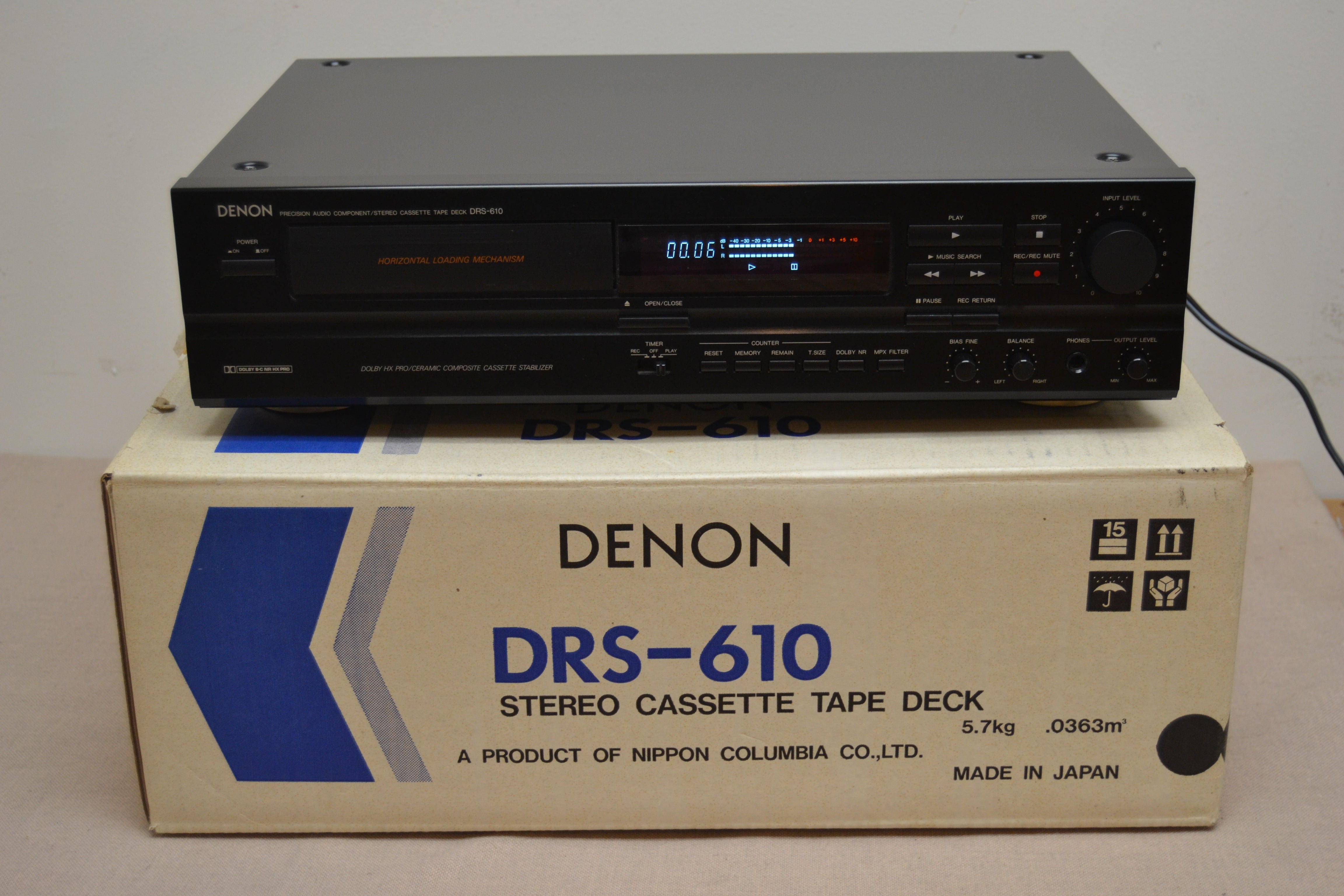 Denon DRS-610 Single Cassette Deck * Box * Fully Serviced * New