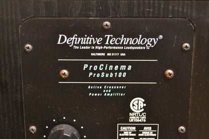 Definitive Technology ProCinema ProSub 100 * Powered Subwoofer