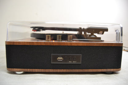 LP&NO.1 Record Player Bluetooth Turntable with Built-in Speakers and USB Play&Recording