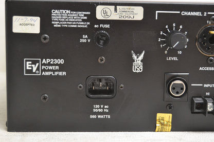 Electrovoice EV AP-2300 Stereo Power Amplifier * 100W RMS * Fully Serviced