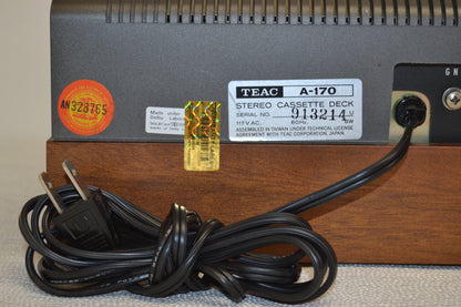 Teac A-170 Single Cassette Deck * Manual * Box * Fully Serviced * New Belts !