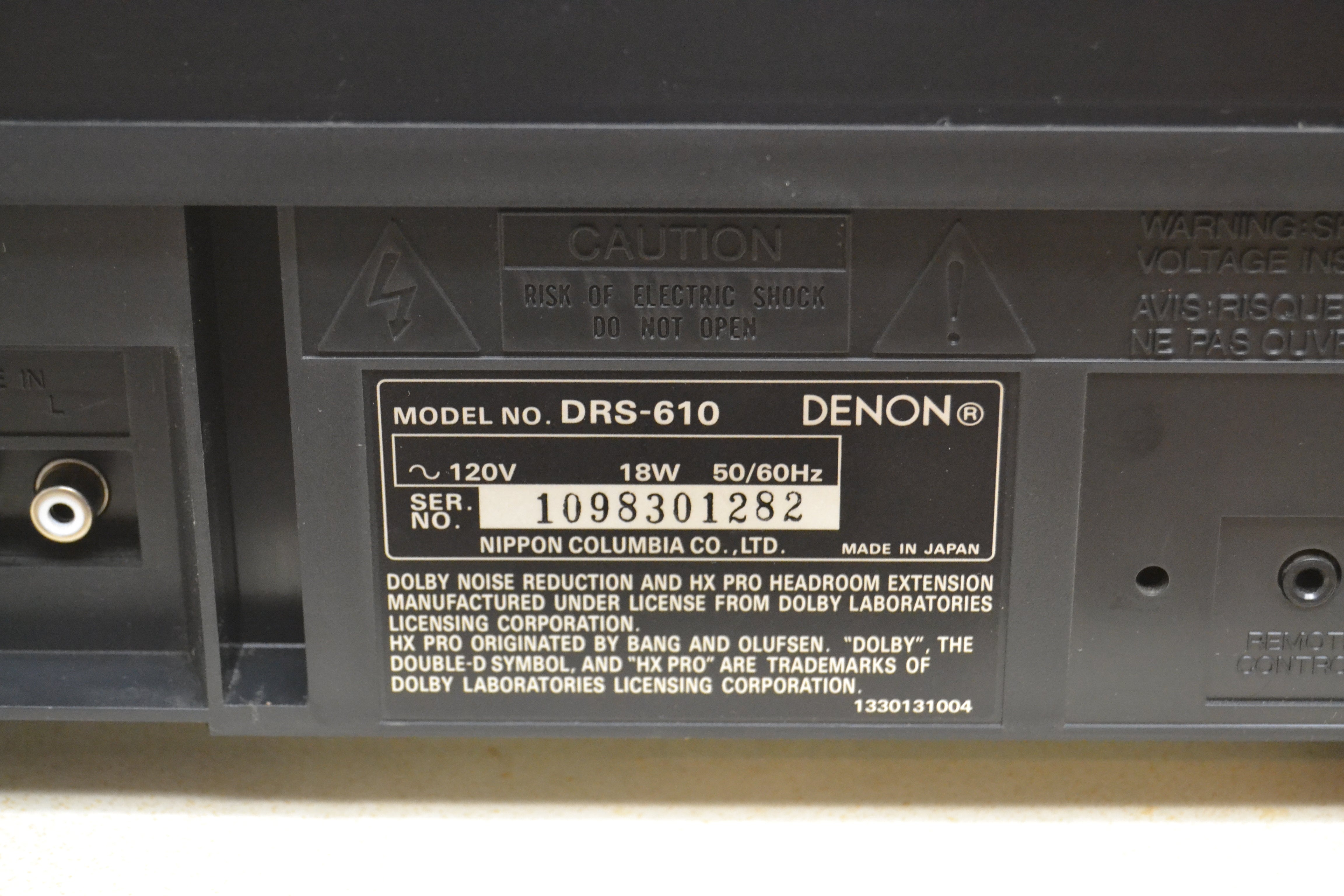 Denon DRS-610 Single Cassette Deck * Box * Fully Serviced * New