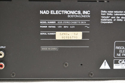 NAD 6325 Single Cassette Deck * Fully Serviced * New Belts