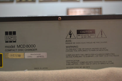 BSR MCD8000 CD Changer 6 Disc Cartridge * Remote Control