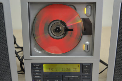 Brookstone Wafer Thin CD System with MP3 and Subwoofer * Remote