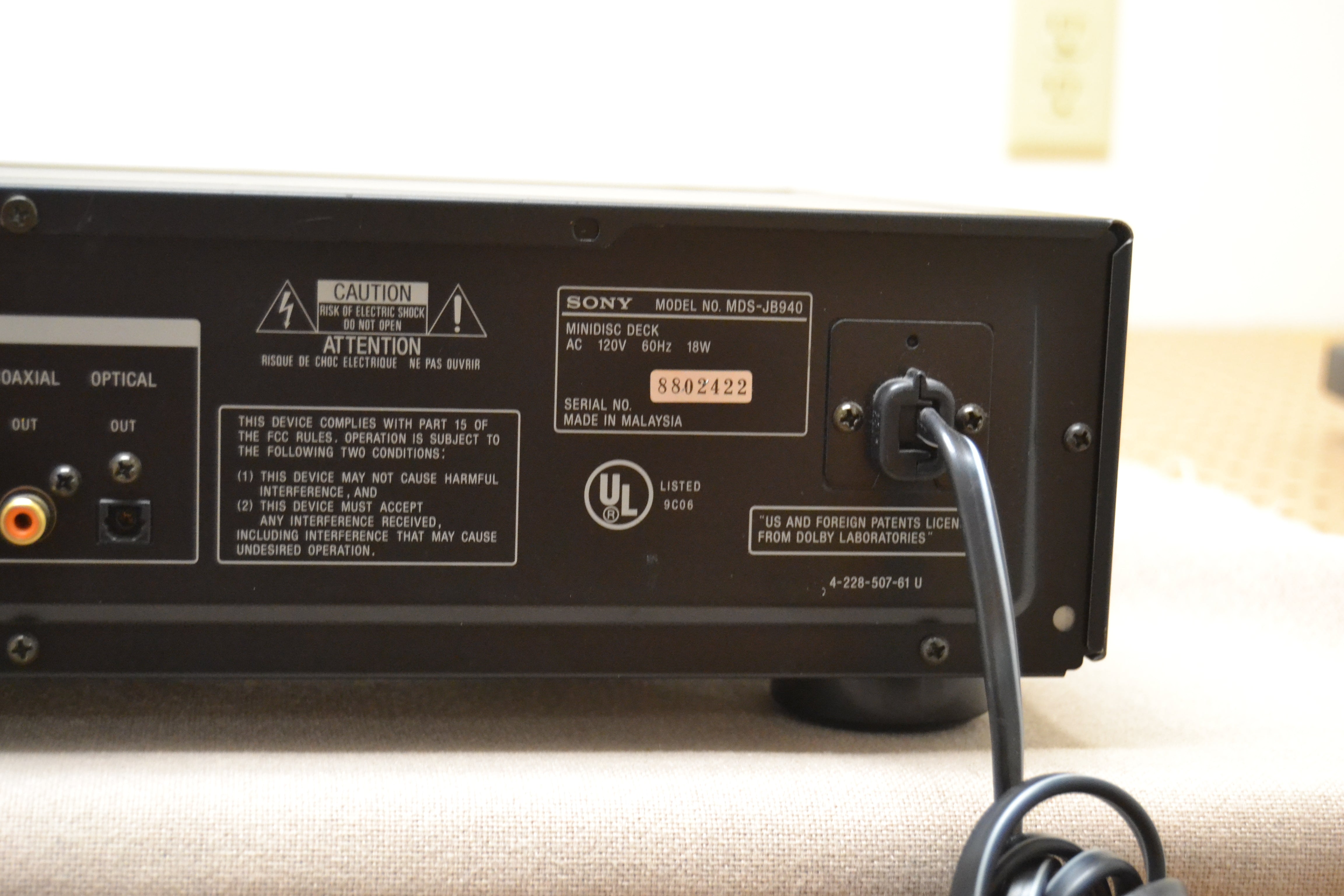 Sony MDS-JB940 Minidisc Player * Remote Control – The Turntable Store