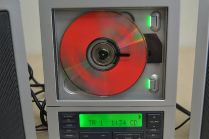 Brookstone Wafer Thin CD System with MP3 and Subwoofer * Remote