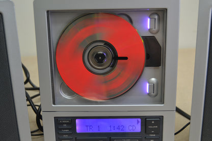 Brookstone Wafer Thin CD System with MP3 and Subwoofer * Remote