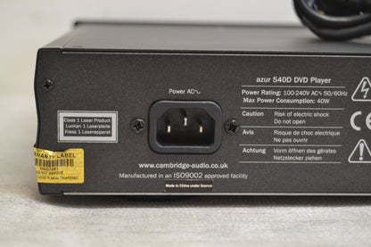 Cambridge Audio Azur 540D * Single CD/DVD Player * Remote * Manual * Fully Serviced