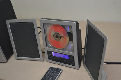 Brookstone Wafer Thin CD System with MP3 and Subwoofer * Remote