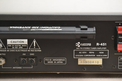 Kyocera R-451 Stereo Receiver * 50W RMS * 1985 * Remote is NOW missing *