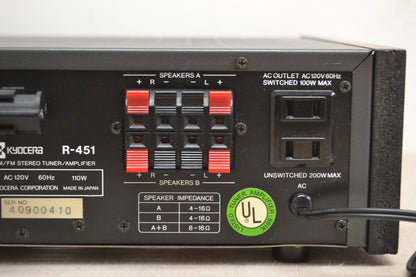 Kyocera R-451 Stereo Receiver * 50W RMS * 1985 * Remote is NOW missing *