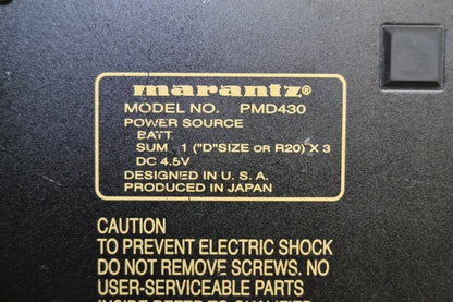 Marantz PMD-430 Professional Portable Cassette Recorder * Fully Serviced * New Belts