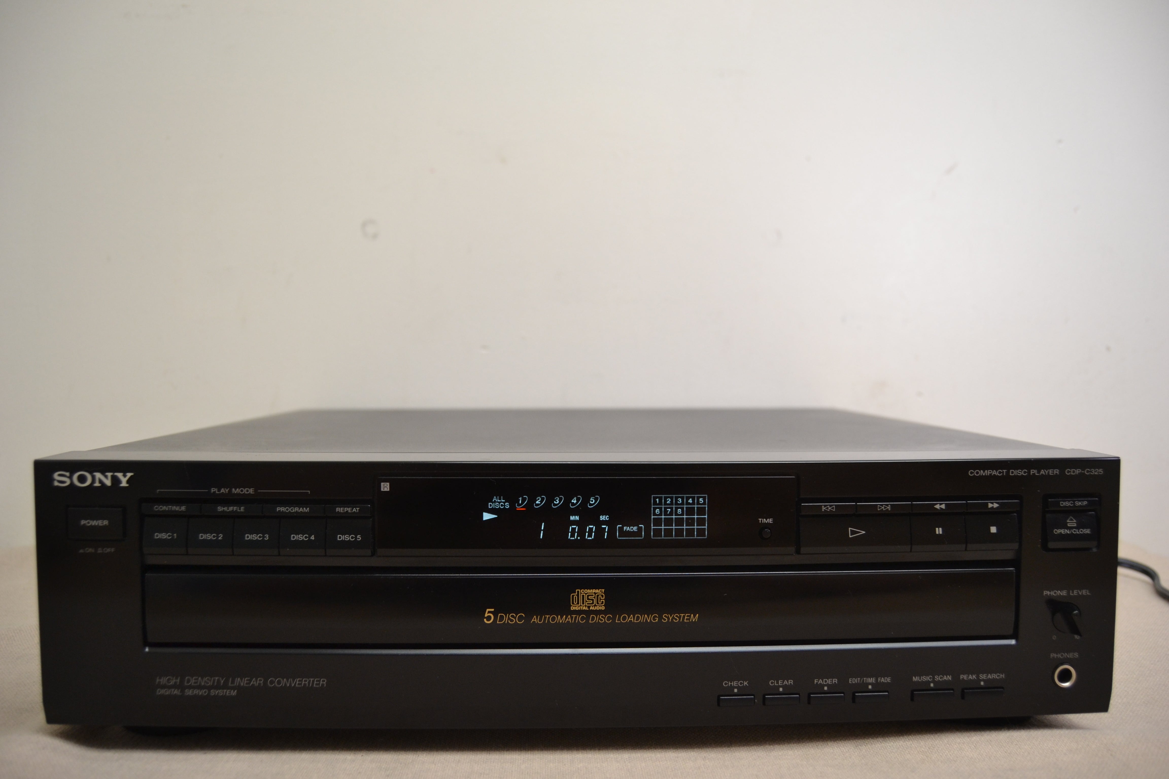 Sony CDP-C325 Cd Carousel * 5 Discs * Remote Control * Fully Serviced