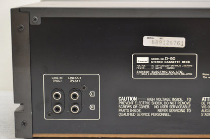 Sansui D-90 Single Cassette Deck * Fully Serviced * New Belts