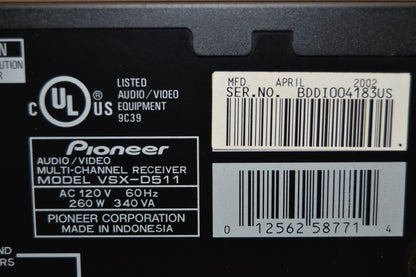 Pioneer VSX-D511 Stereo Receiver * Fully Serviced * 100W RMS *