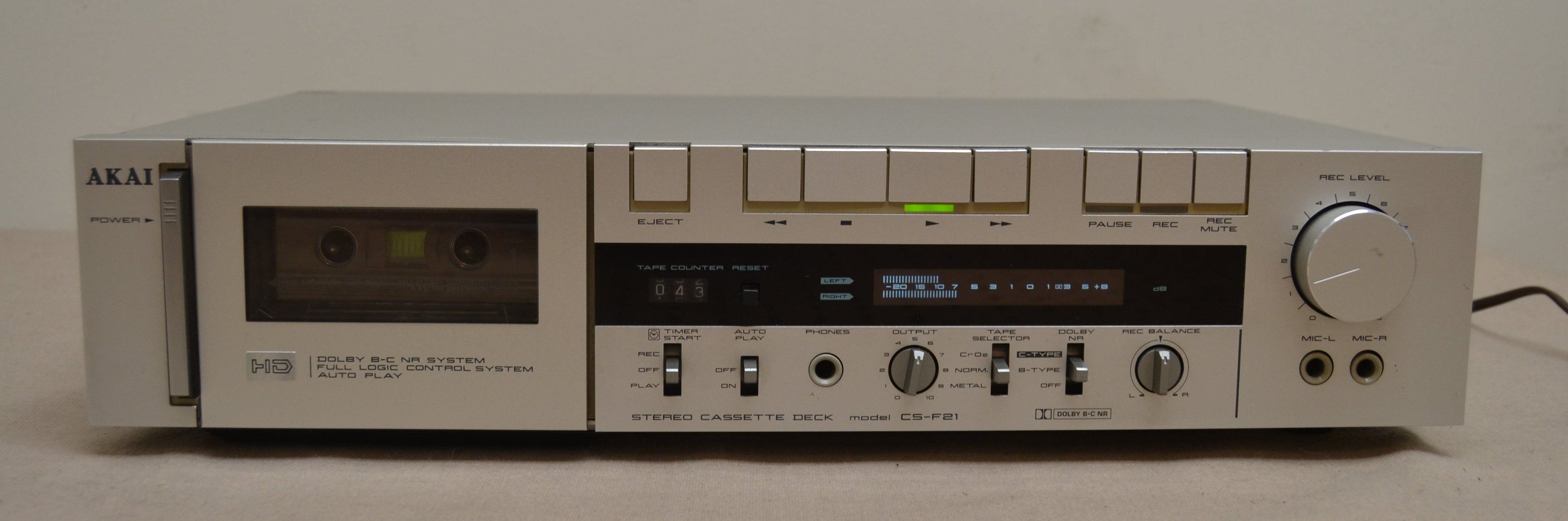 Akai CS-F21 Single Cassette Deck * Fully Serviced * New belts