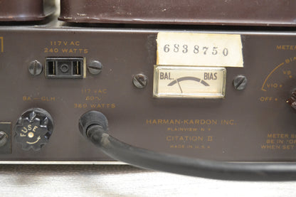 Harman Kardon Citation II Stereo Tube Power Amplifier * Fully Serviced *