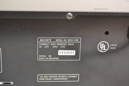 Sony MXD-D40 CD player / MiniDisc Recorder * Fully Serviced * New Belts