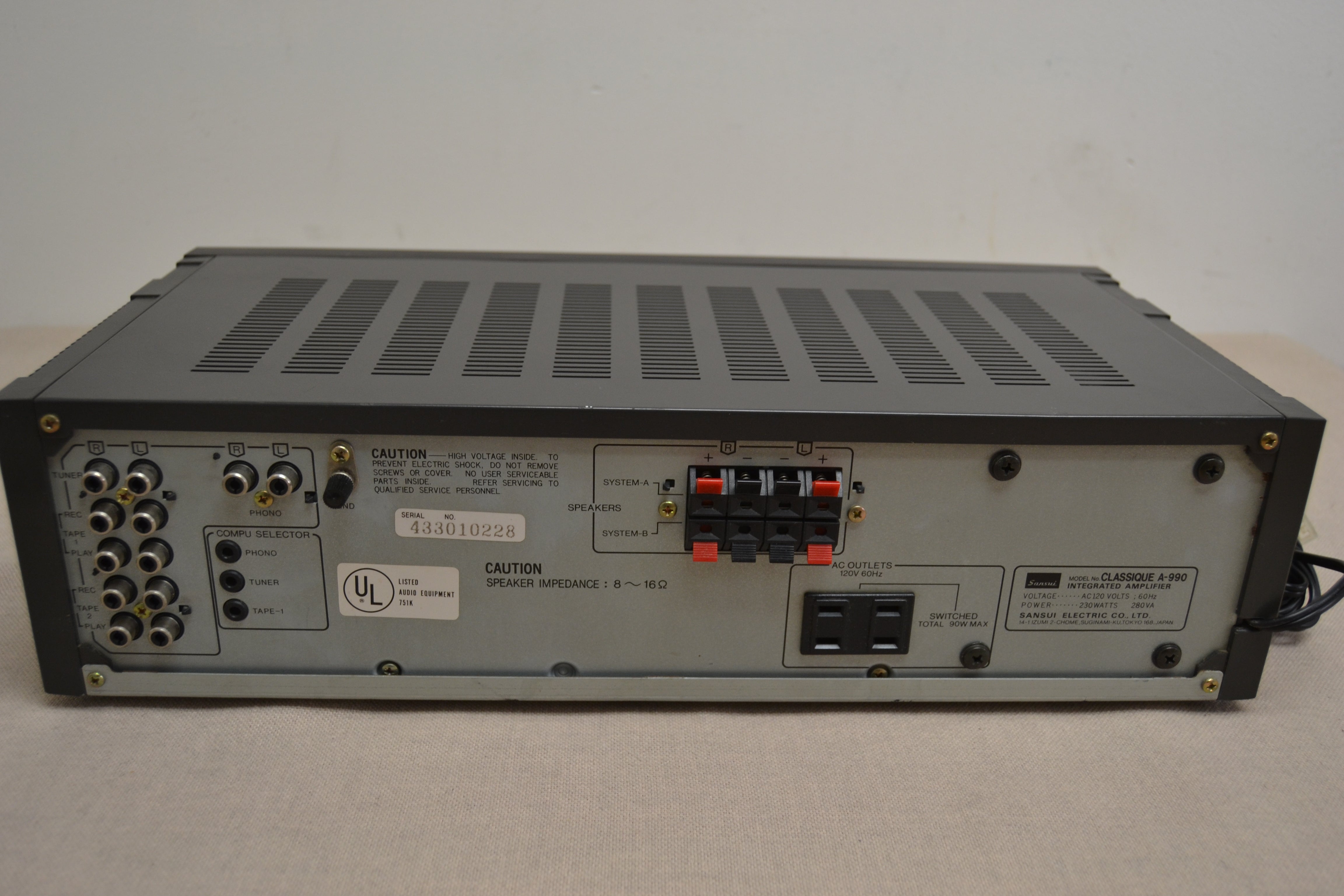 Sansui A990 Stereo Integrated Amplifier * 70W RMS * 1983 – The