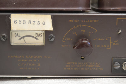 Harman Kardon Citation II Stereo Tube Power Amplifier * Fully Serviced *