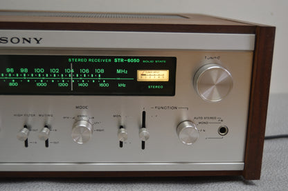 Sony STR-6050  AM/FM Stereo Receiver (1969) * 30W RMS * Fair Faceplate