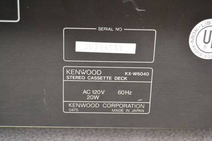 Kenwood KX-W6040 Double Cassette Deck * Fully Serviced * New Belts