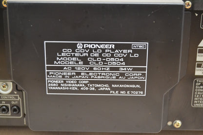 Pioneer CLD-D504 LaserDisc Player * A/B Side * Remote Control * Manual