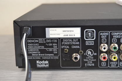 Denon DVD-1720 CD/DVD Player * Remote * Manual