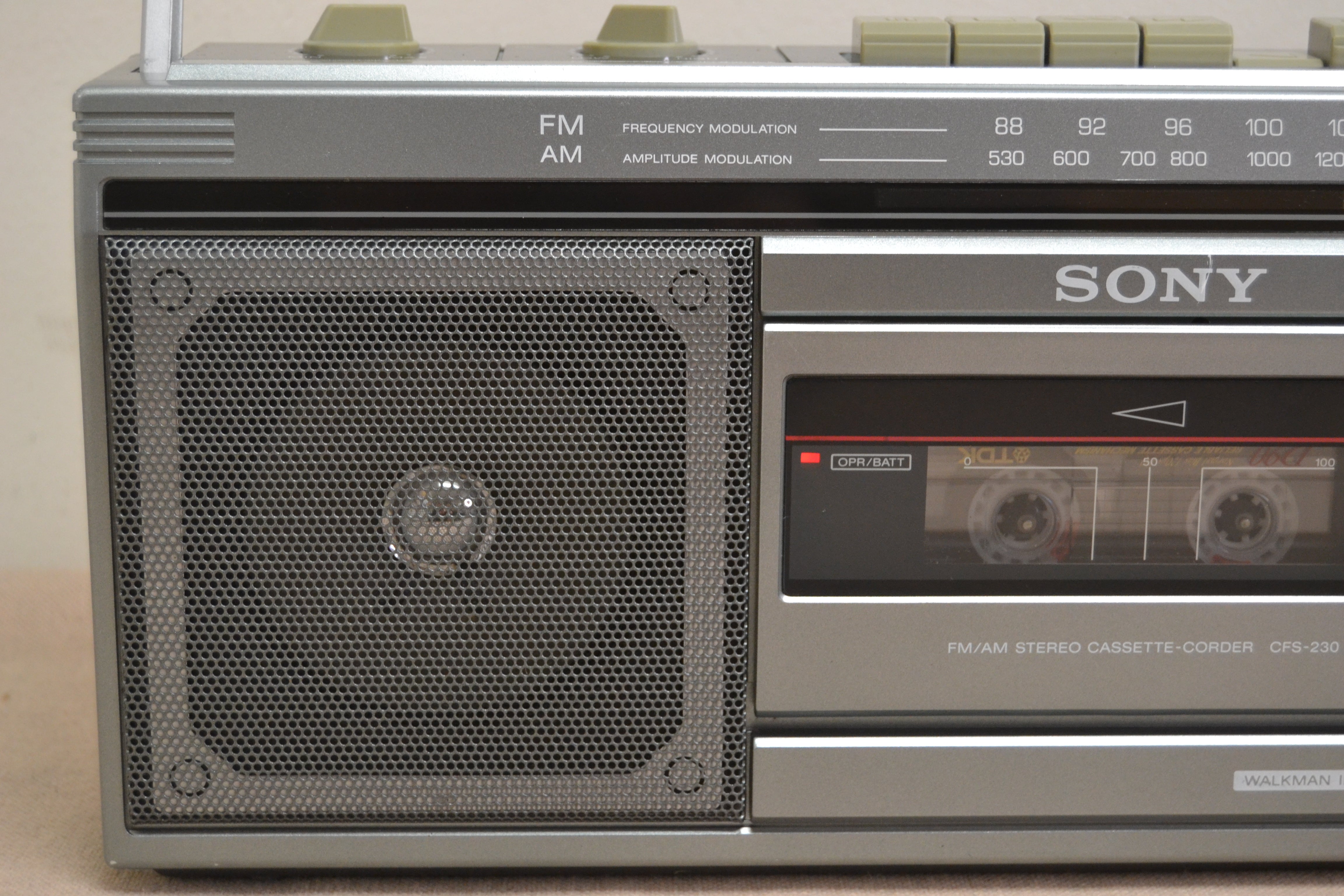 Vintage SONY CFS-230 AM FM Radio Tape Cassette Walkman Boombox * Fully Serviced * New Belts *