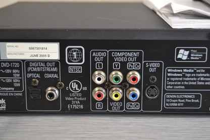 Denon DVD-1720 CD/DVD Player * Remote * Manual