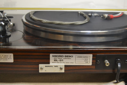 Micro Seiki BL-51 Belt Drive Turntable with Micro Seiki MA-101 MKII Tonearm - NEW AT3600 Cartridge