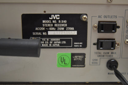 JVC R-X40 Stereo Receiver * 40W RMS * 1982 * Fully Serviced *
