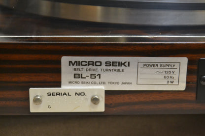 Micro Seiki BL-51 Belt Drive Turntable with Micro Seiki MA-101 MKII Tonearm - NEW AT3600 Cartridge