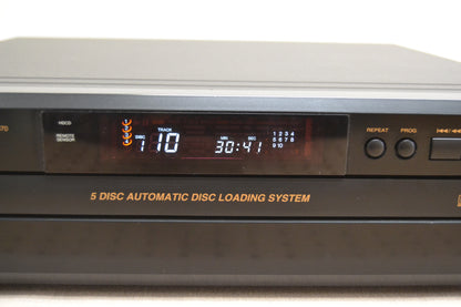 Denon DCM-370 CD Carousel 5 Discs * Box * Remote (not working )