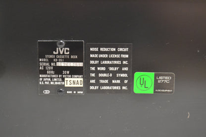 JVC KD-35 Single Cassette Deck * Fully Serviced * New Belts