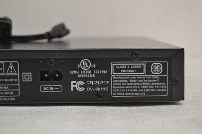 Oppo DV-981HD Single Disc Universal DVD/CD Player * Fully Serviced