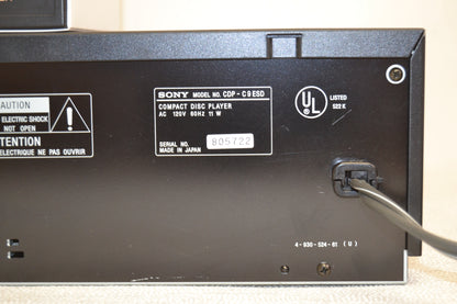 Sony CDP-C9 ESD * CD Changer * 10 Disc Cartridge * ES Line * Fully Serviced * New Belts