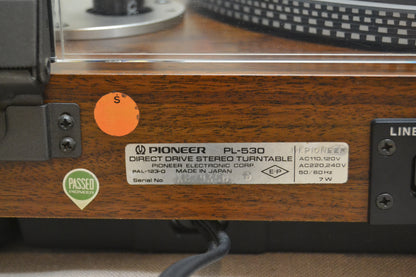 Pioneer PL-530 Direct Drive Turntable * 1976-1978 * Fully Automatic