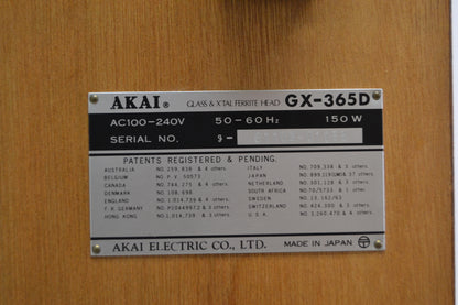 Akai GX-365D Reel to Reel Deck * Wood Box with Cover * Fully Serviced