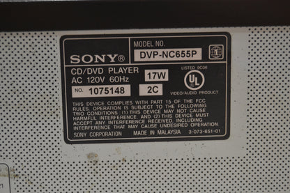 Sony DVP-NC655P 5-disc carousel DVD/CD changer with progressive scan * Fully Serviced * New Belts