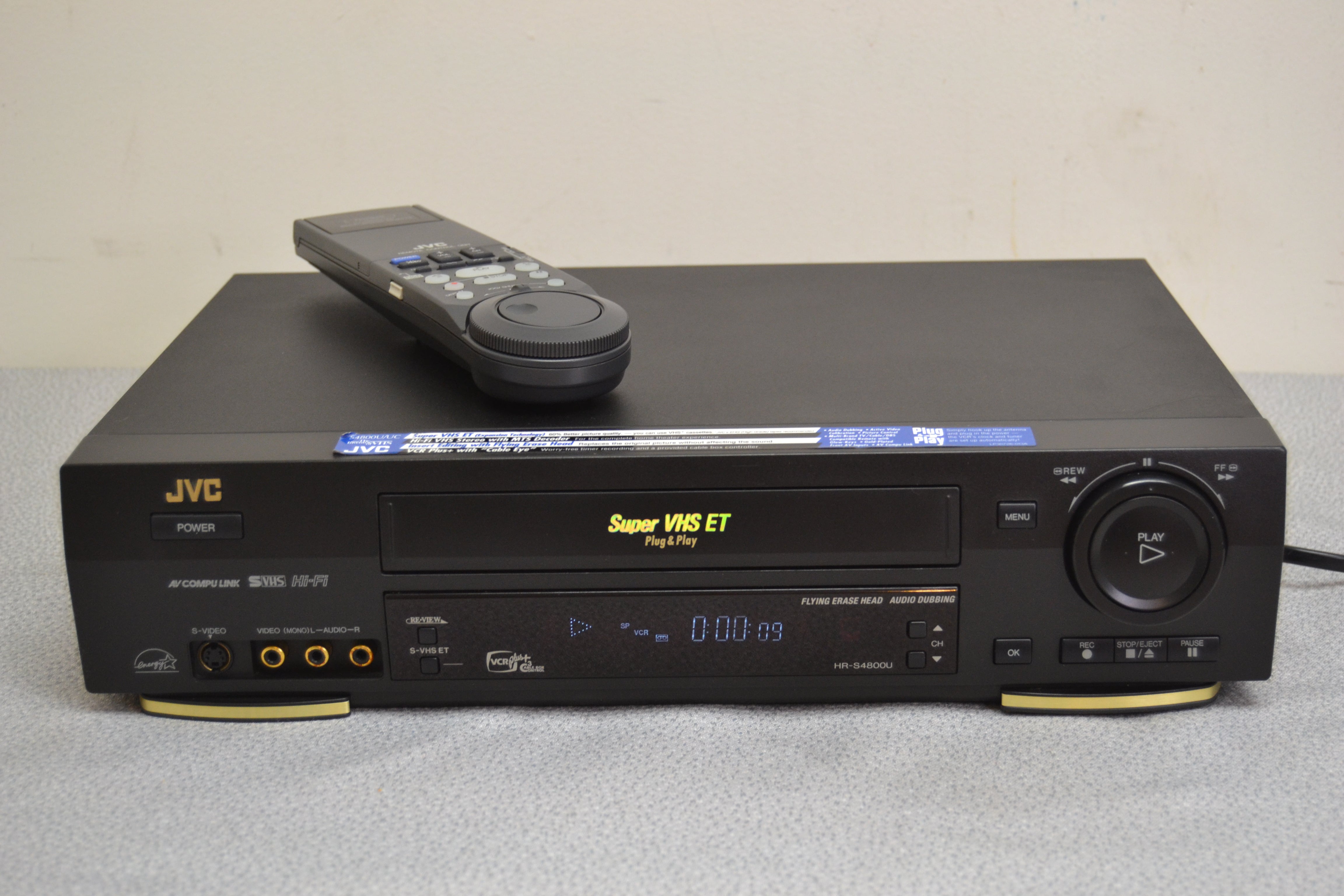 JVC HR-S4800U Super VHS Video Cassette Recorder * Remote * Fully Serviced * New Belts