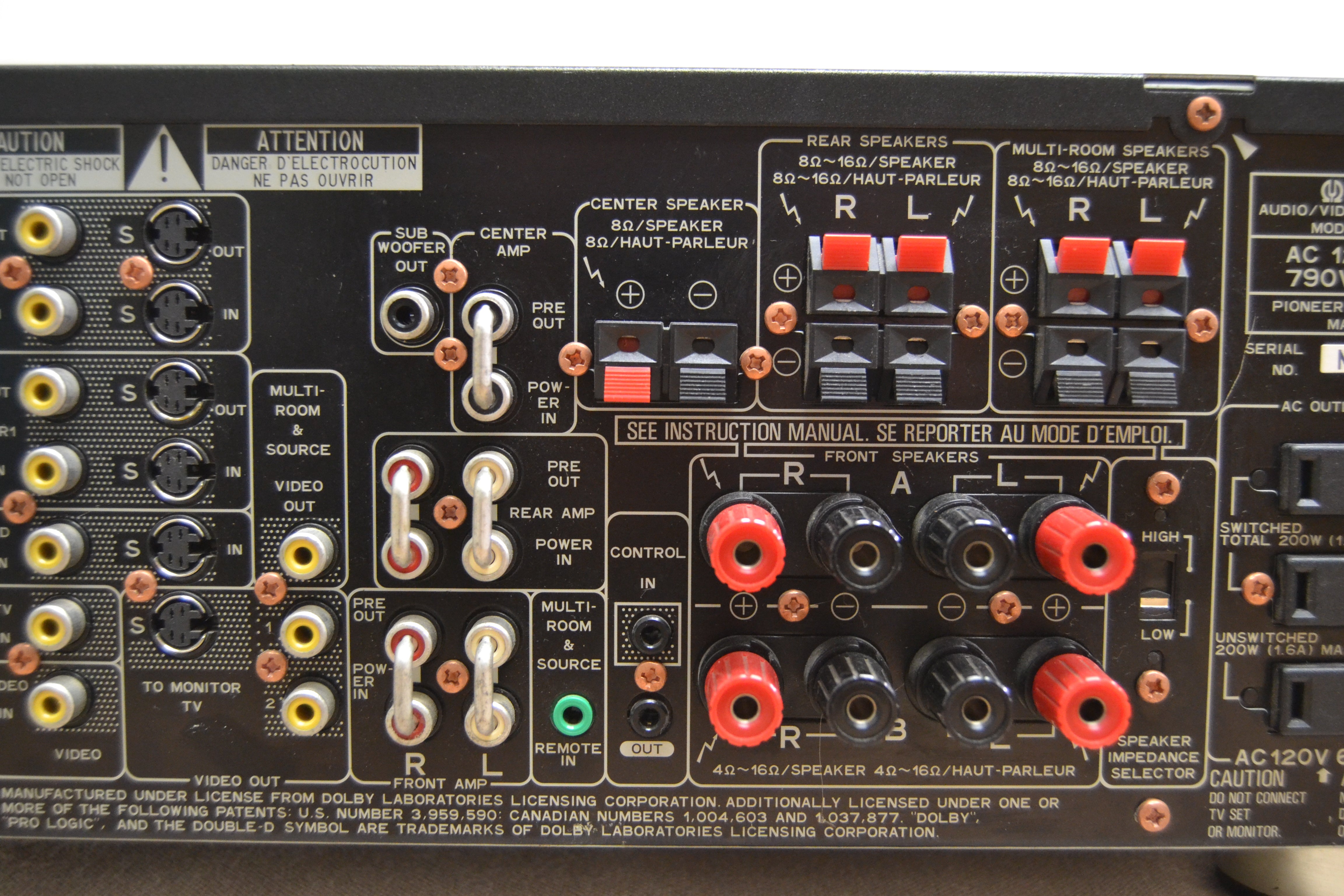 Pioneer VSX-D902S Stereo AV Receiver * 1993 * 120W RMS – The