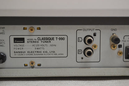 Sansui T-990 Stereo Tuner * Fully Serviced to factory Specs