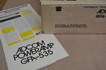 Adcom GFA-535  Stereo Power Amplifier * 60W RMS * Box * Manual