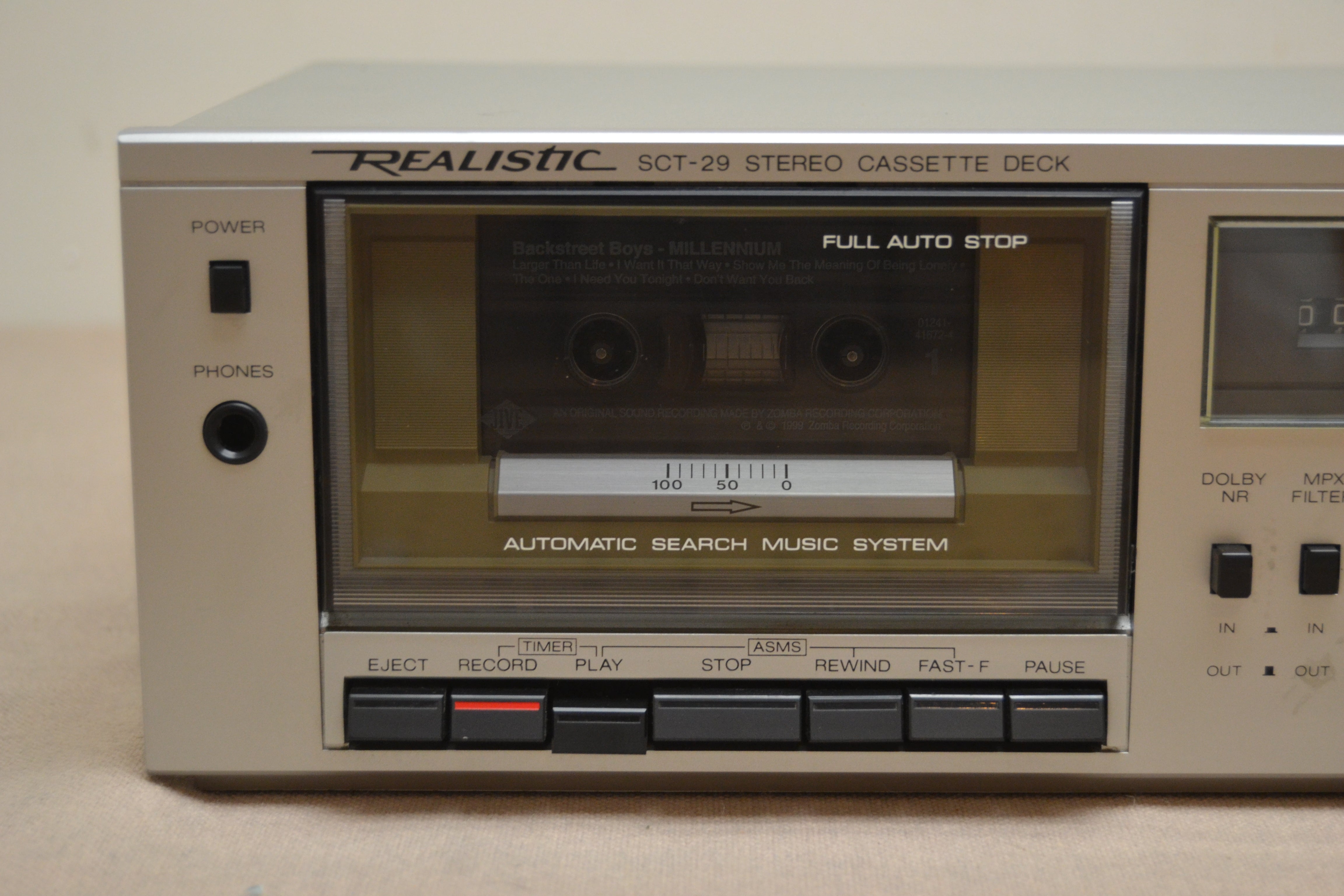 Realistic SCT-29 Single Cassette Deck * Fully Serviced * New Belts