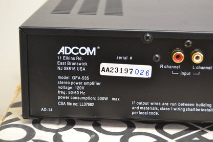 Adcom GFA-535  Stereo Power Amplifier * 60W RMS * Box * Manual
